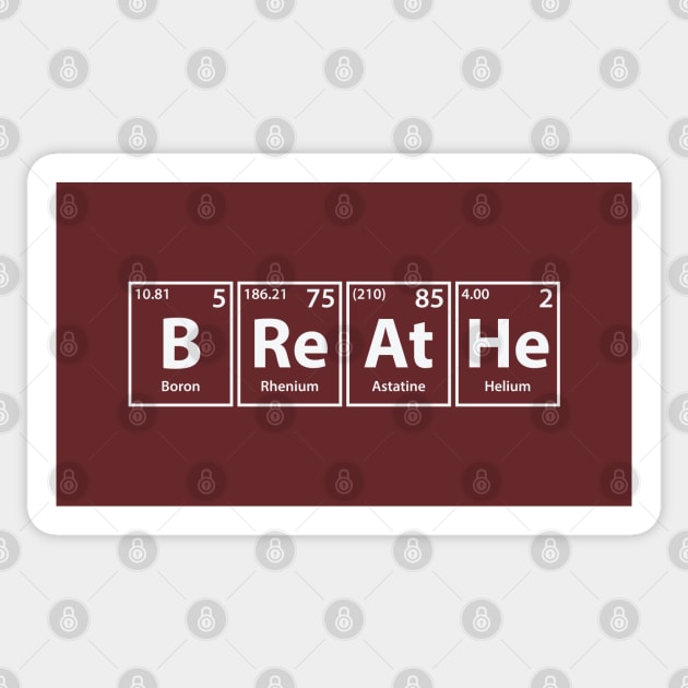 Breathe (B-Re-At-He) Periodic Elements Spelling Sticker by cerebrands